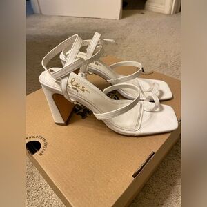 Lulus strappy white heels